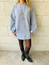Grey Uptown Longline Knit Hoodie