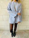 Grey Uptown Longline Knit Hoodie