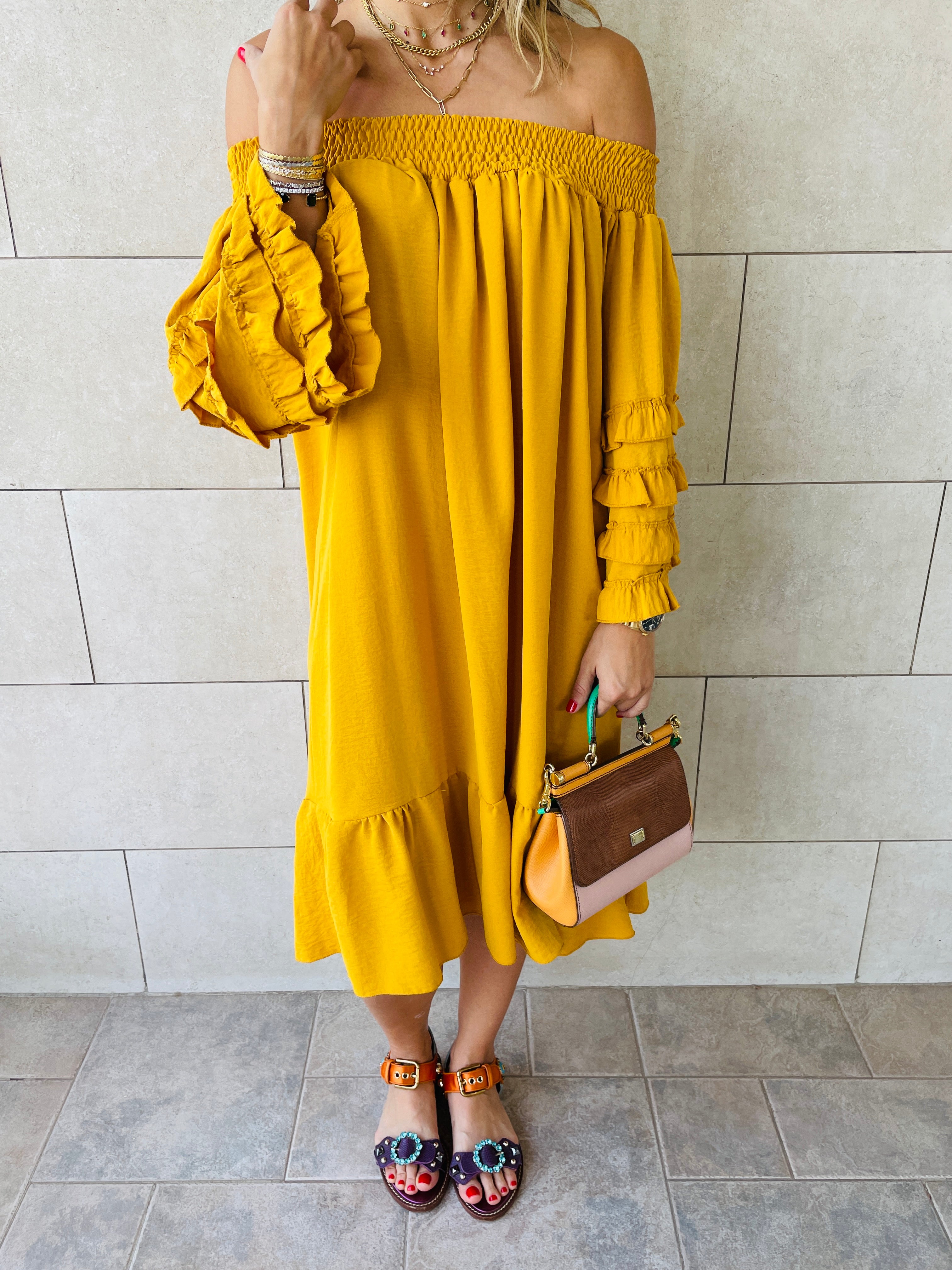Mustard Las Palmas Dress