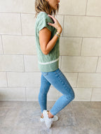 Mint Preppy V Knit Vest
