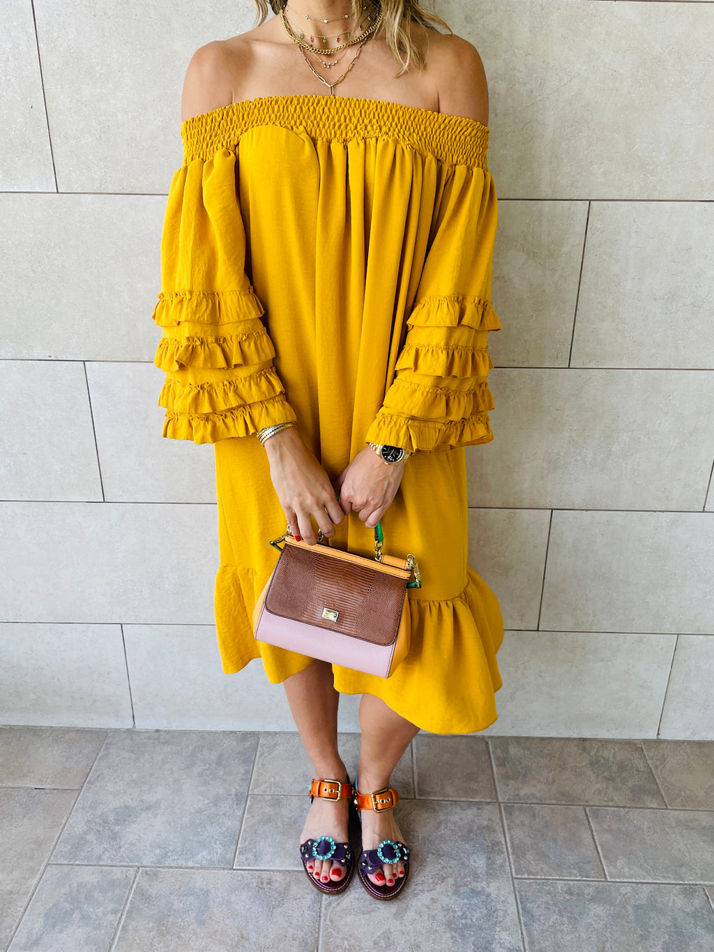 Mustard Las Palmas Dress