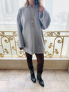 Grey Uptown Longline Knit Hoodie