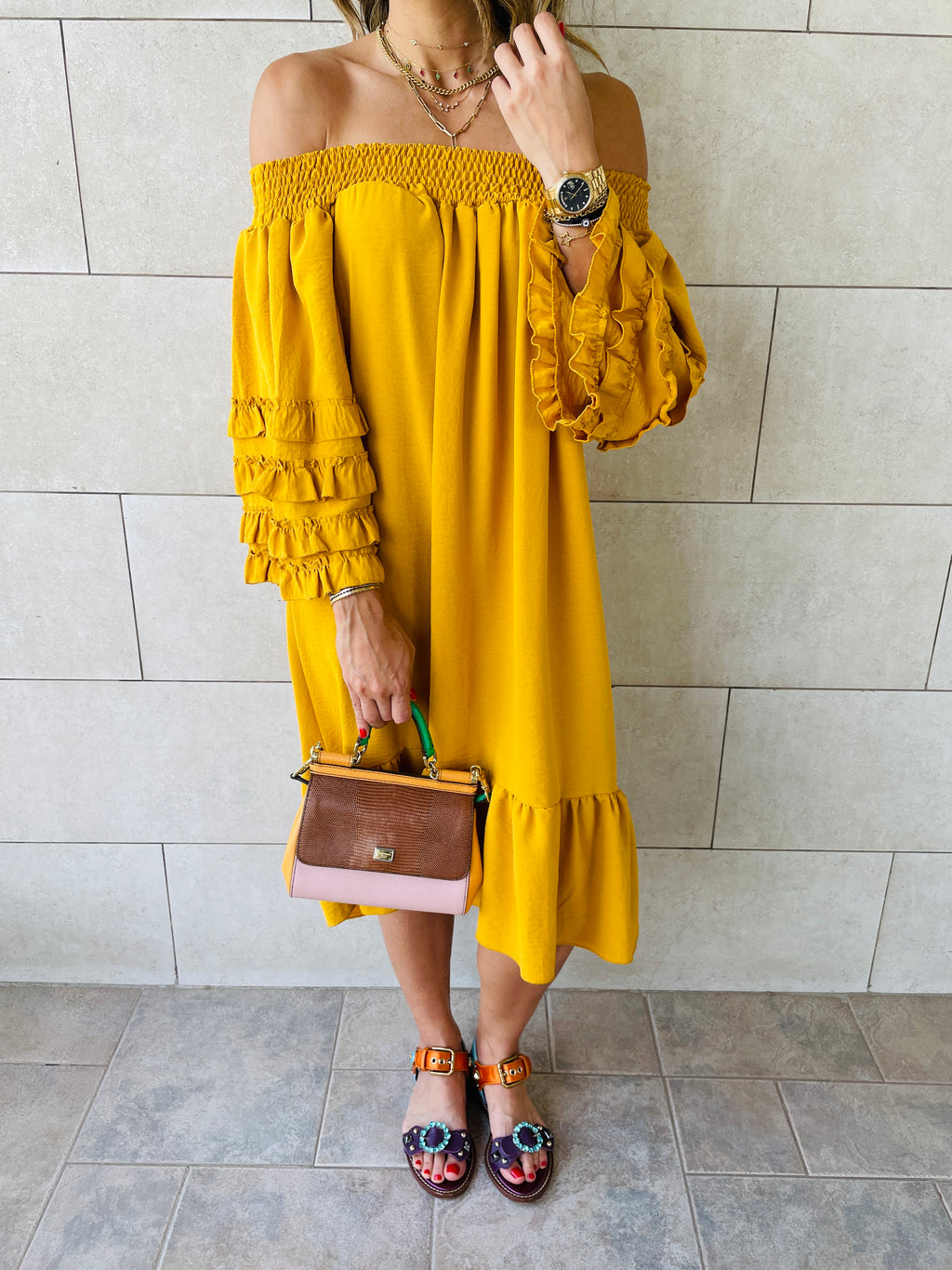 Mustard Las Palmas Dress