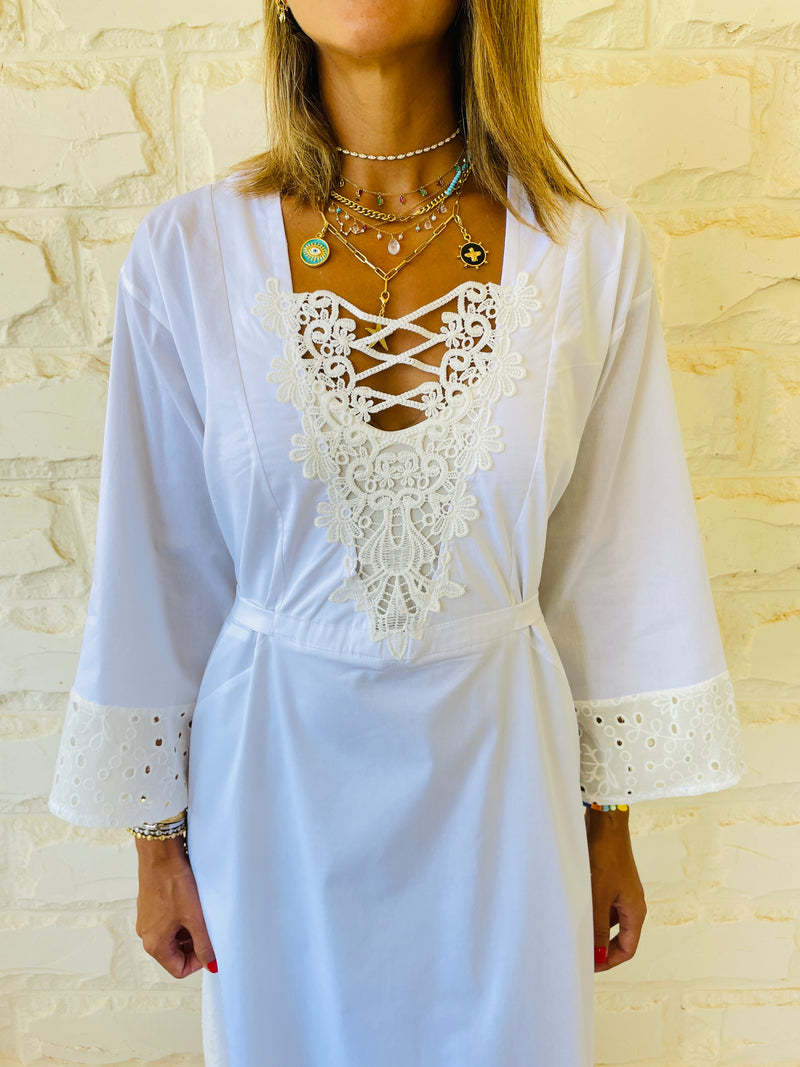 Cross Embroidered Dress