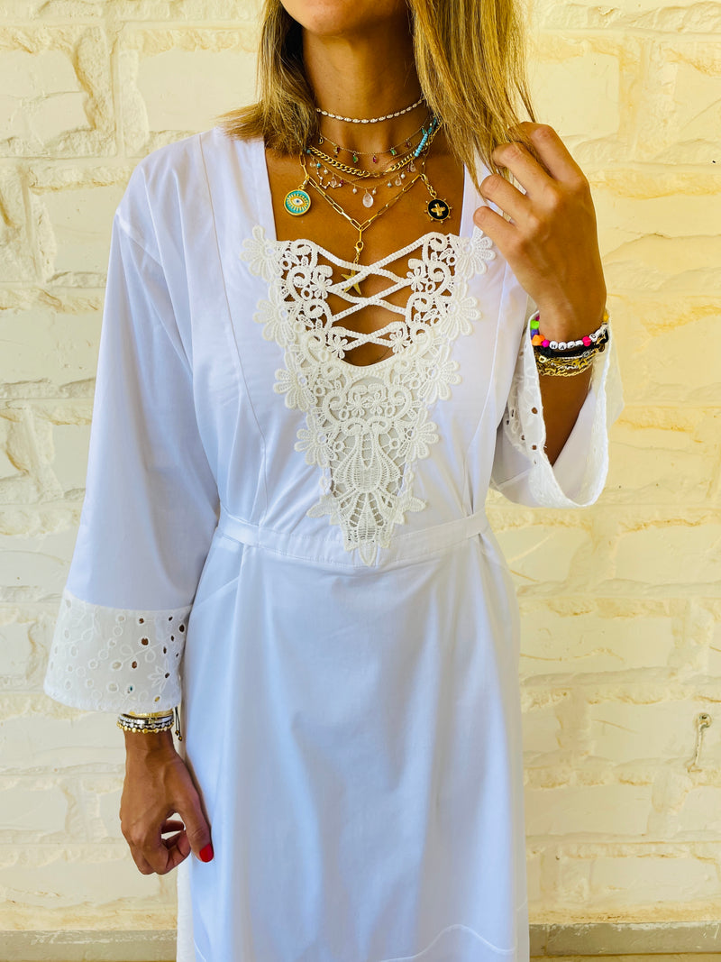 Cross Embroidered Dress