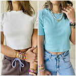 White & Aqua T-shirt Set