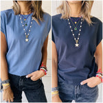 Black & Blue Side Tie T-shirts Set