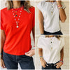 White & Red & Grey Side Tie T-shirts Set