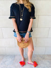 Black Short Sleeve Tassel T-shirt