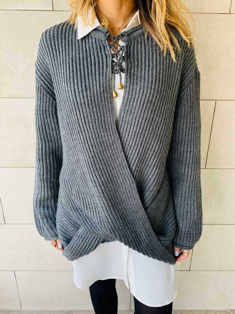 Charcoal Cross Over Pullover