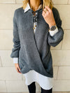 Charcoal Cross Over Pullover