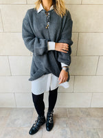 Charcoal Cross Over Pullover