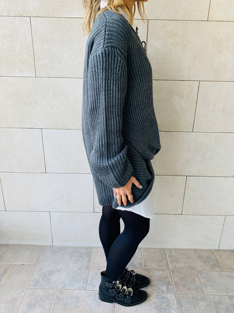 Charcoal Cross Over Pullover