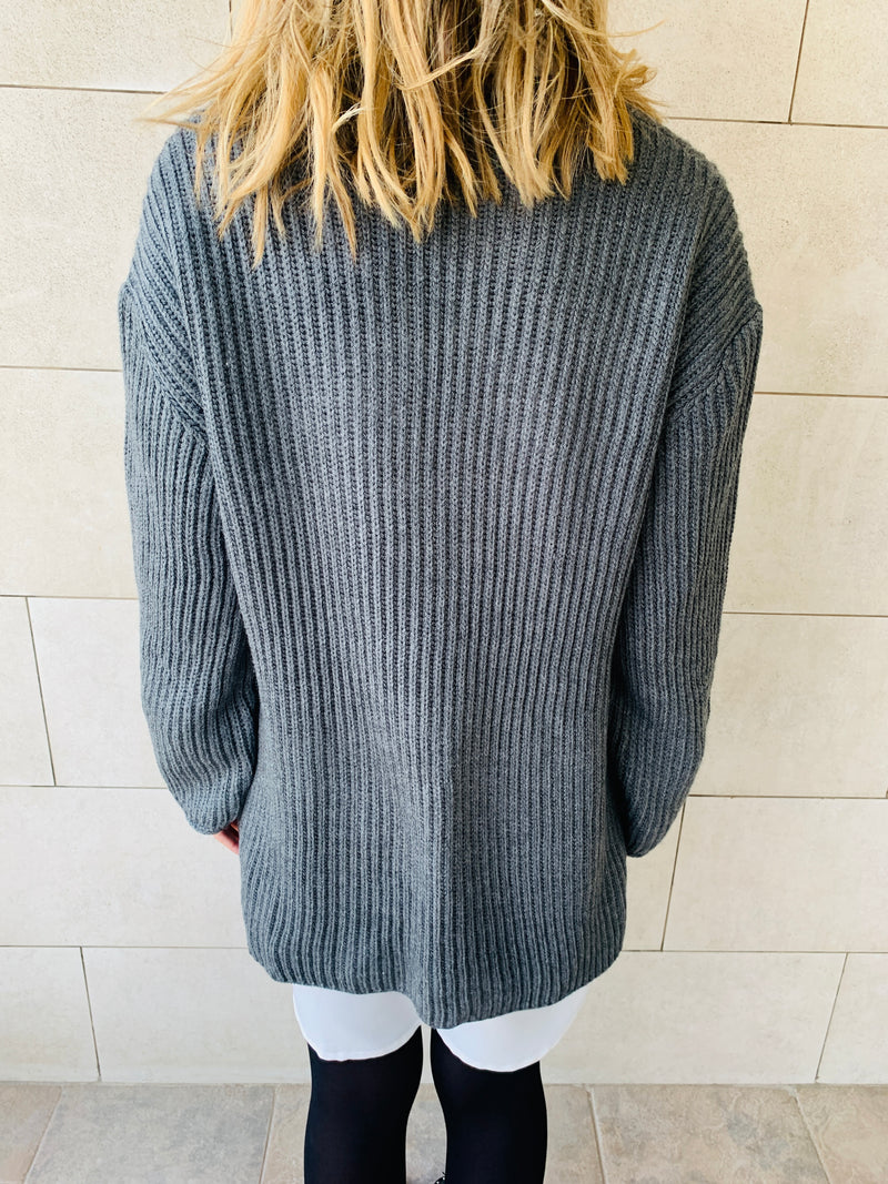 Charcoal Cross Over Pullover