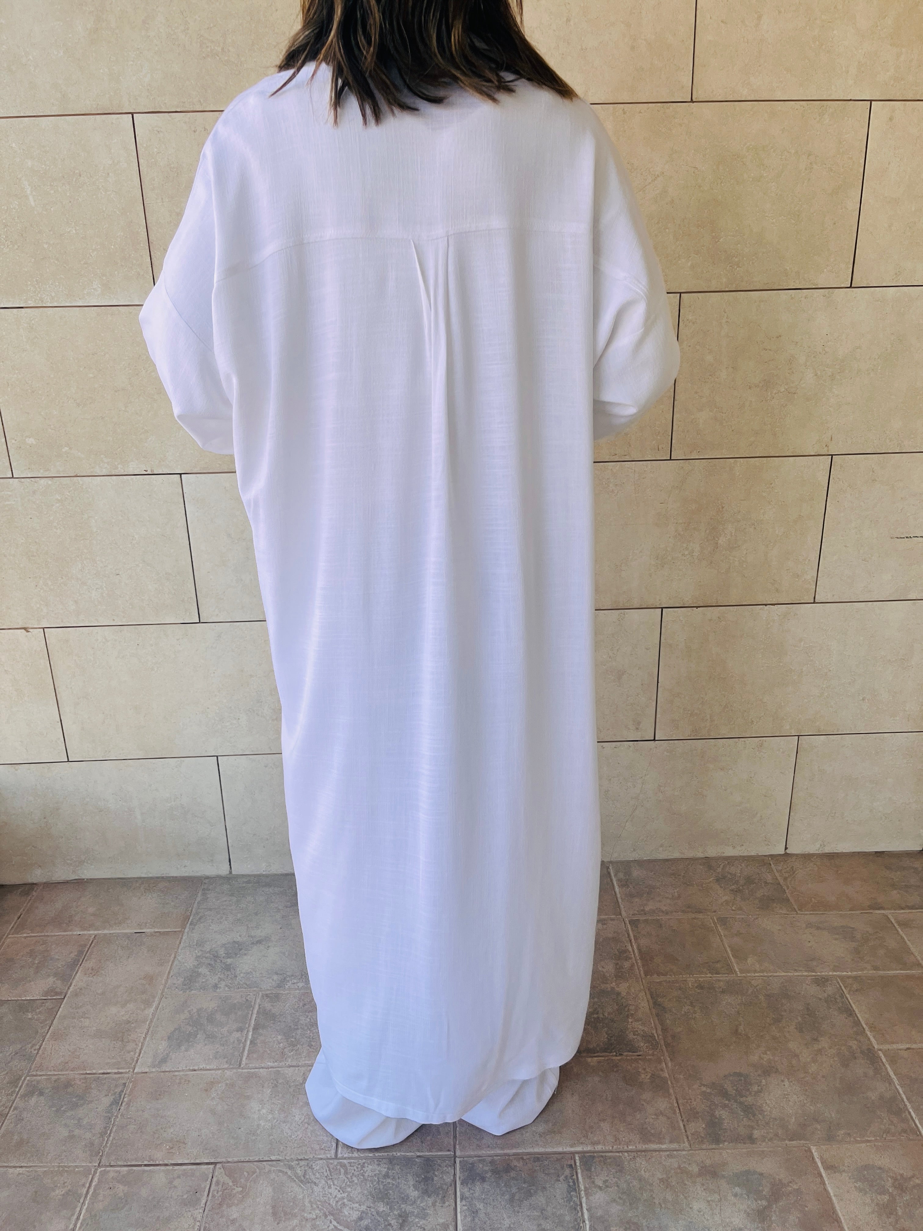 White Linen Open Shirt