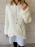 White Cross Over Pullover