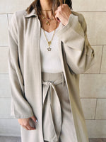 Taupe Linen Open Shirt