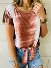 Earth Tones Tie Dye Knot T-Shirt