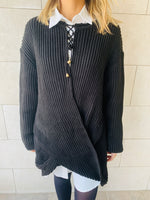 Black Cross Over Pullover