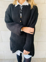 Black Cross Over Pullover