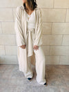 Beige Linen Open Shirt