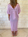 Lilac Tassel Crochet Poncho