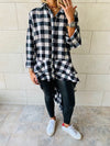 Checkered Luxe High Low Shirt