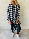 Checkered Luxe High Low Shirt