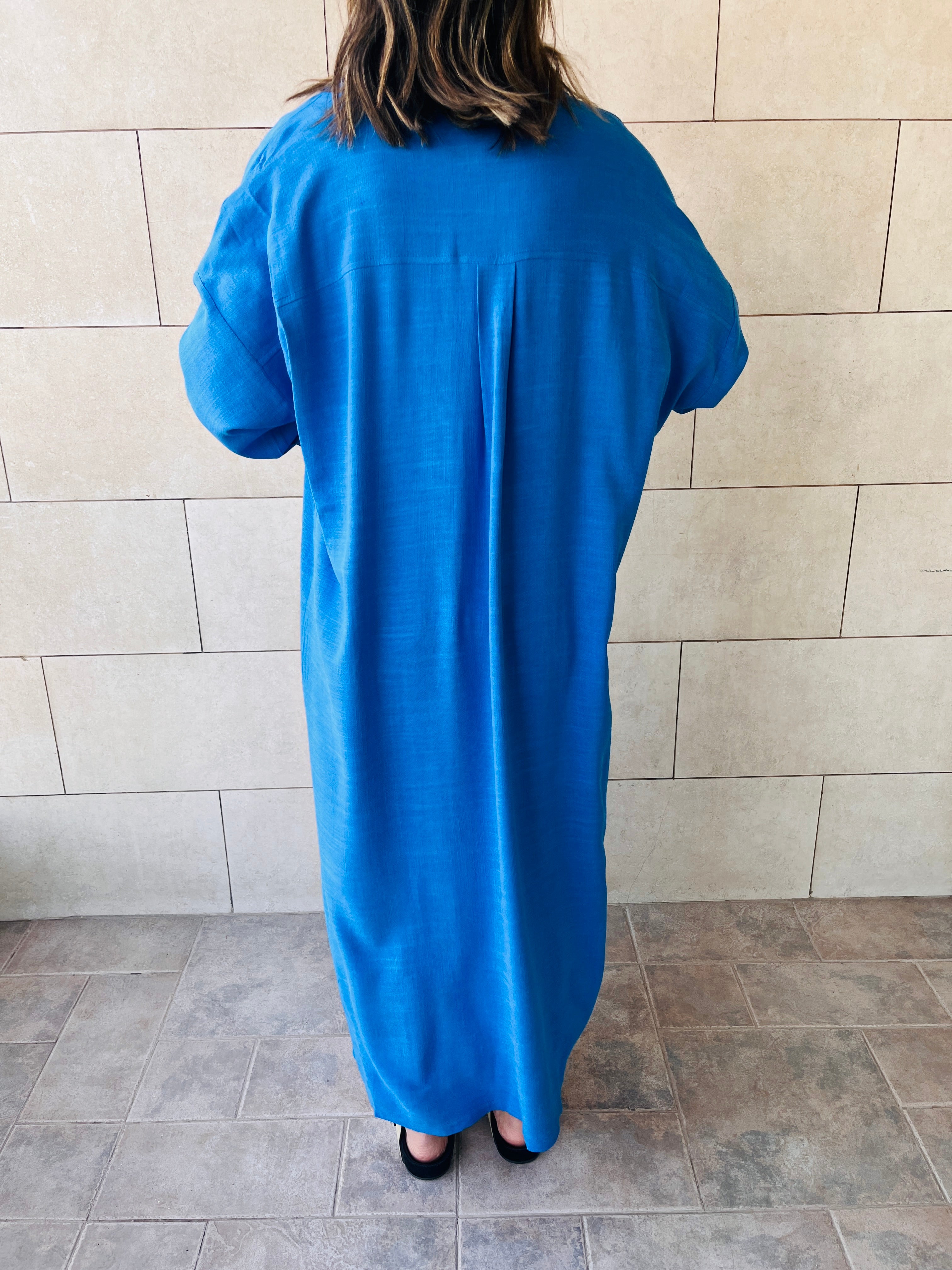 Blue Linen Open Shirt