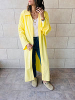 Yellow Linen Open Shirt