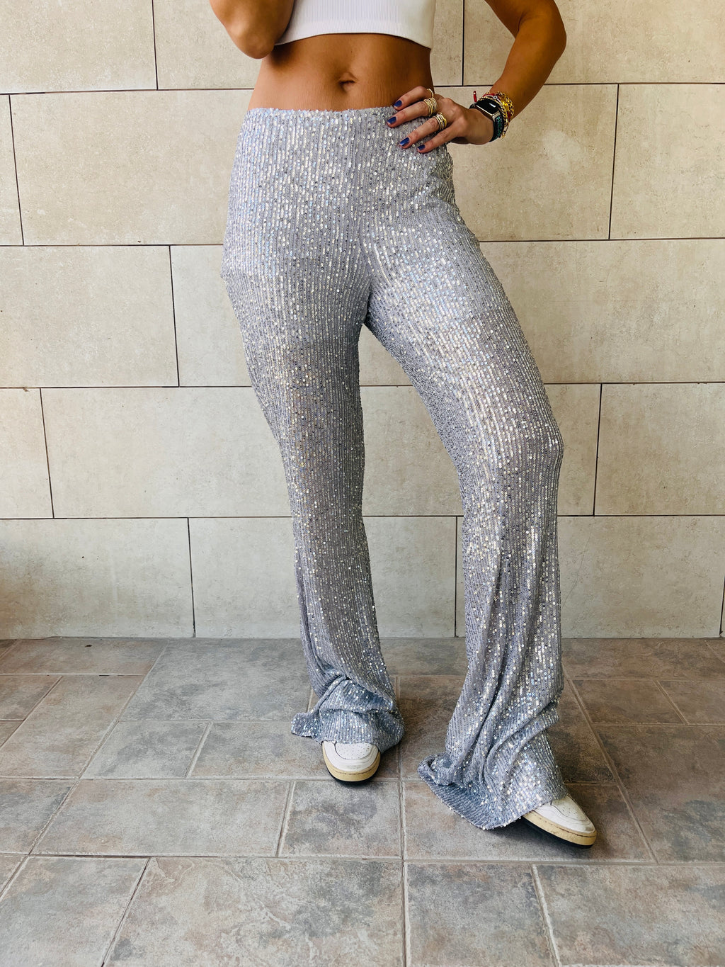 Grey Party At The Disco Sequin Pants