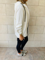 White Zip Up Lined Hoodie