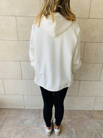 White Zip Up Lined Hoodie