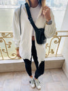 White Zip Up Lined Hoodie