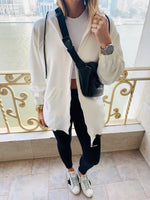 White Zip Up Lined Hoodie