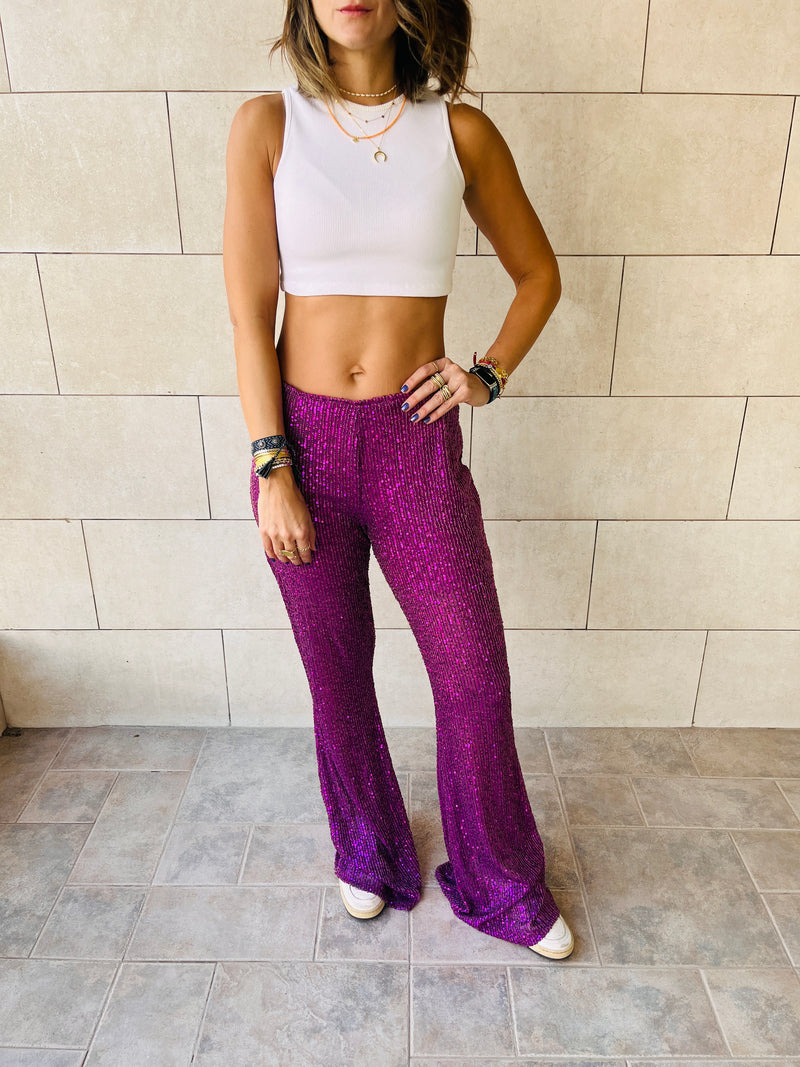 Purple Party At The Disco Sequin Pants