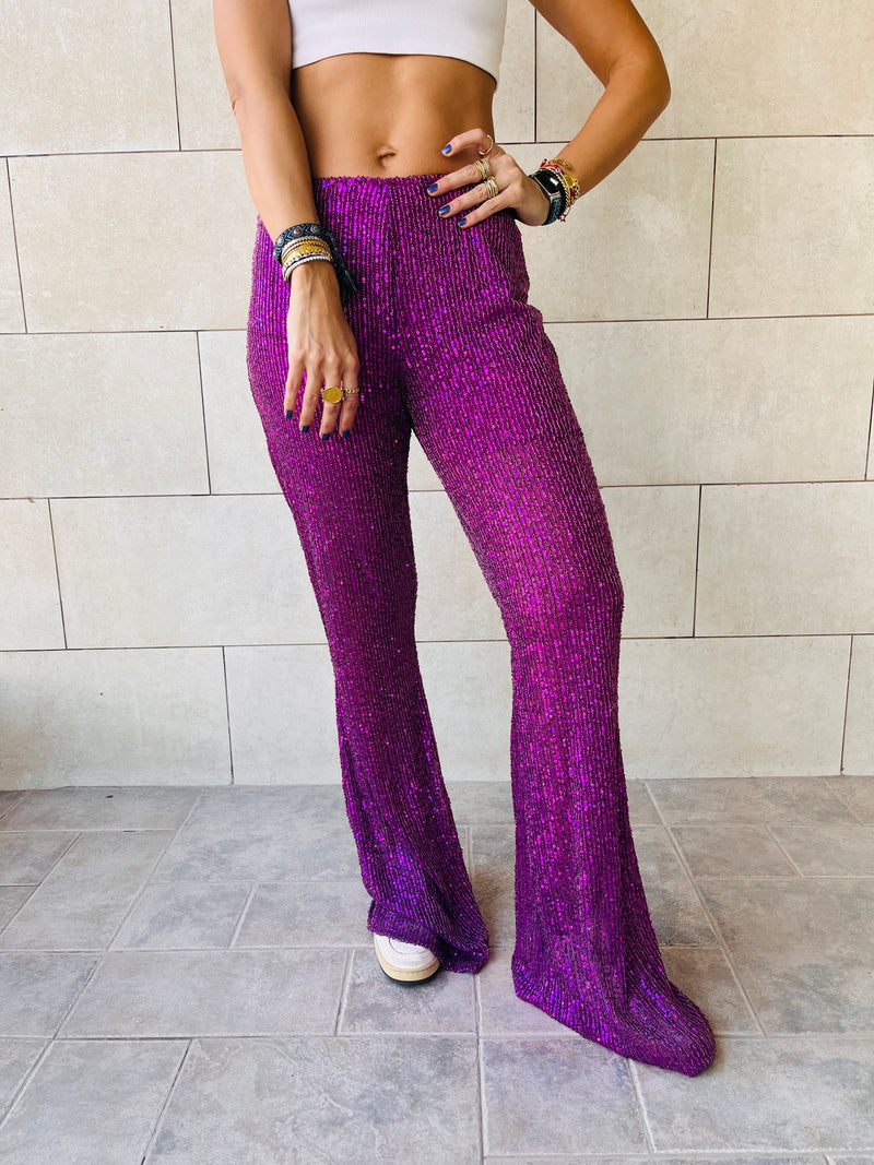 Purple Party At The Disco Sequin Pants