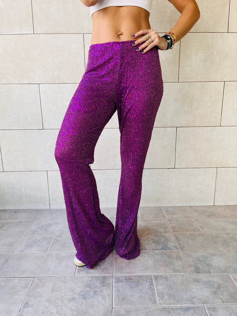 Purple Party At The Disco Sequin Pants