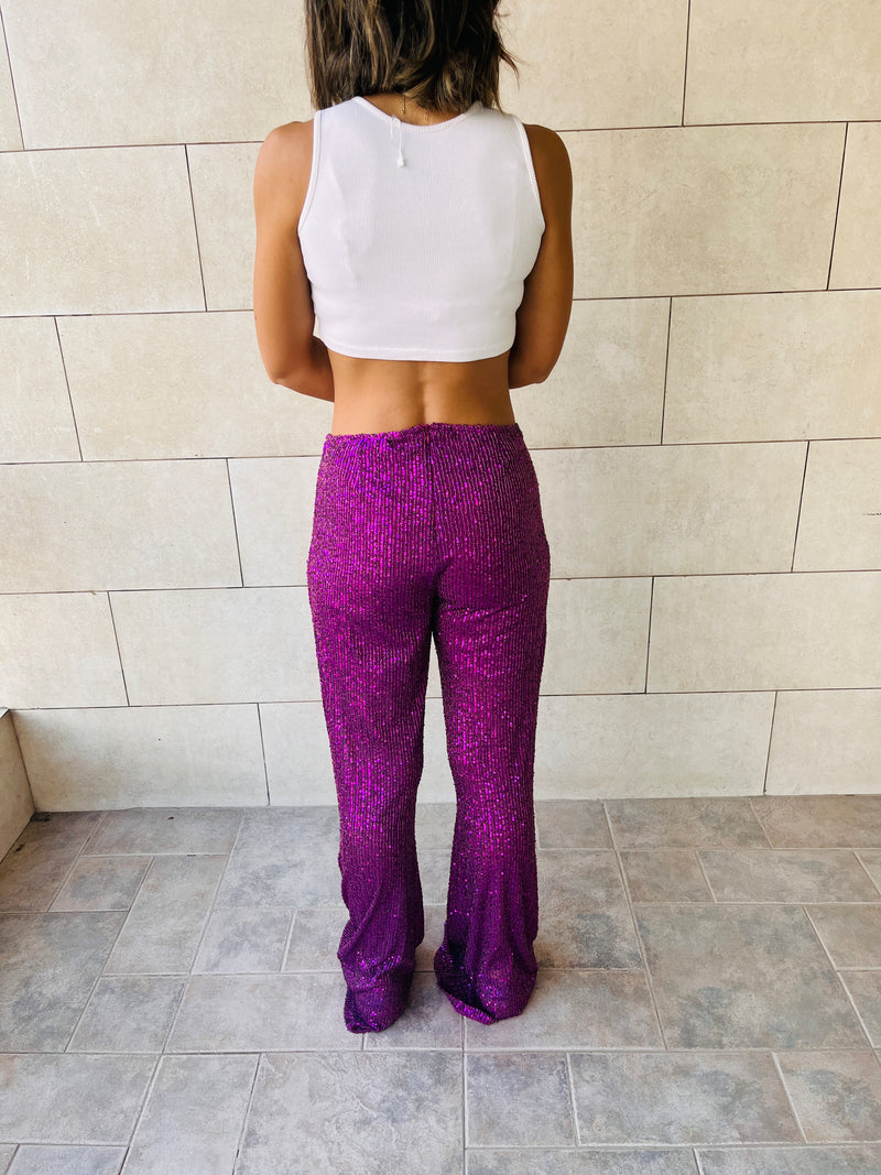 Purple Party At The Disco Sequin Pants