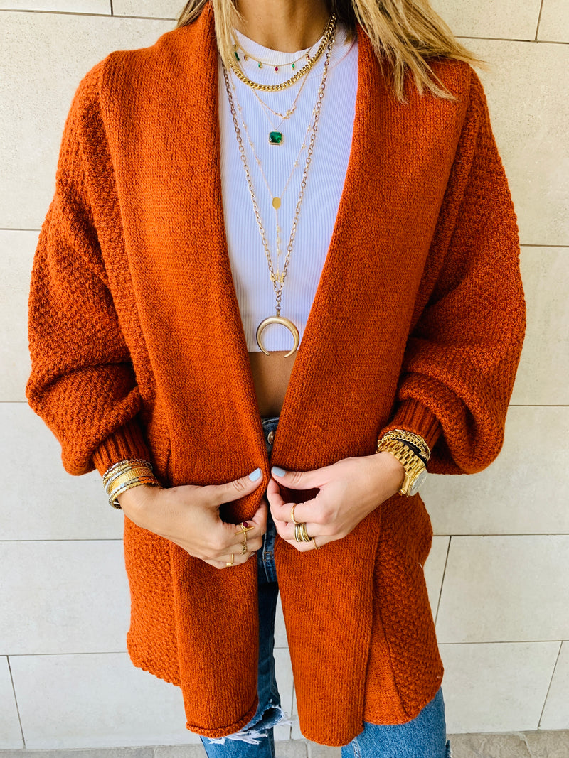 Rust Shawl Shrug Cardi