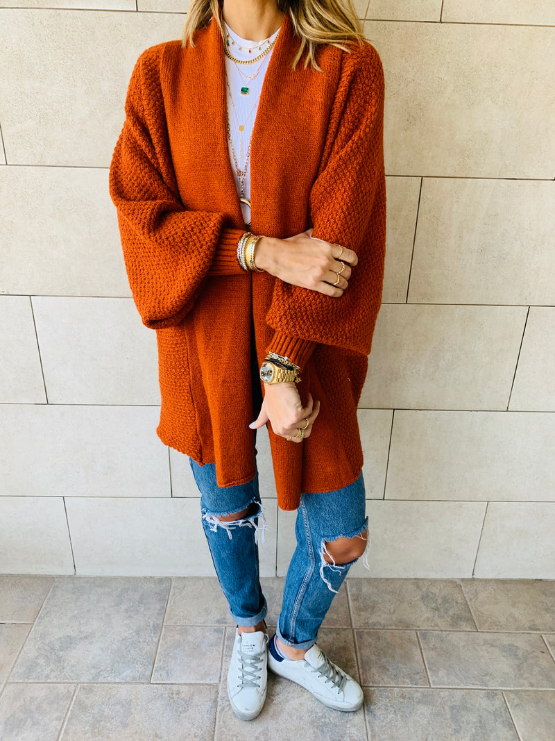 Rust Shawl Shrug Cardi