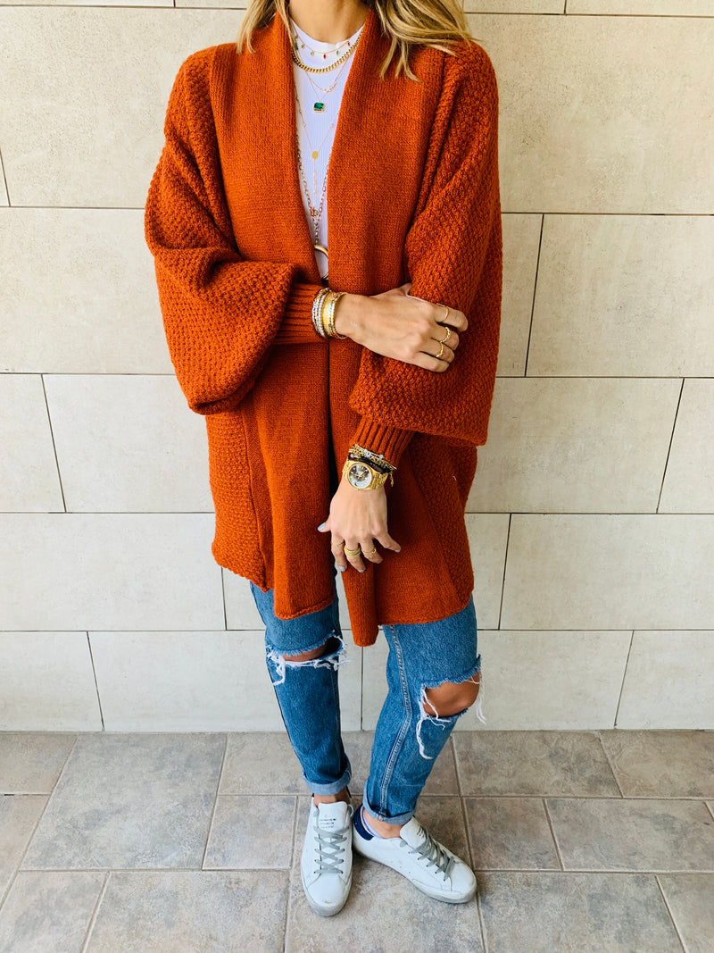 Rust Shawl Shrug Cardi