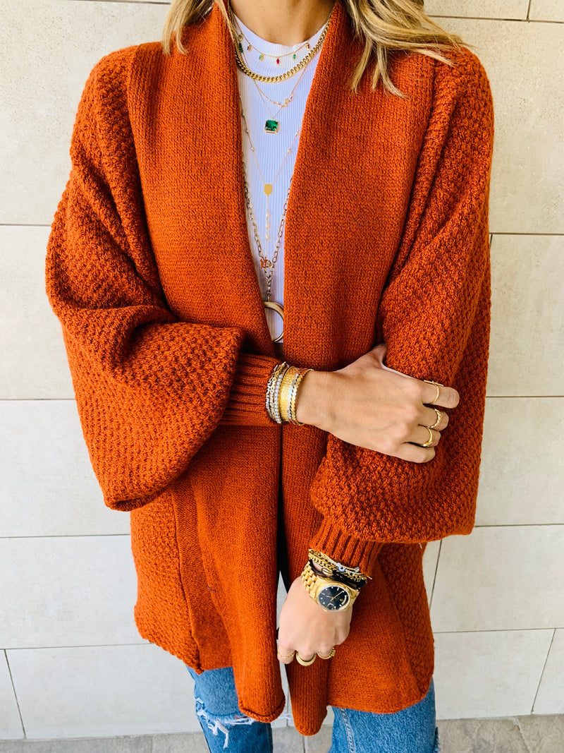 Rust Shawl Shrug Cardi
