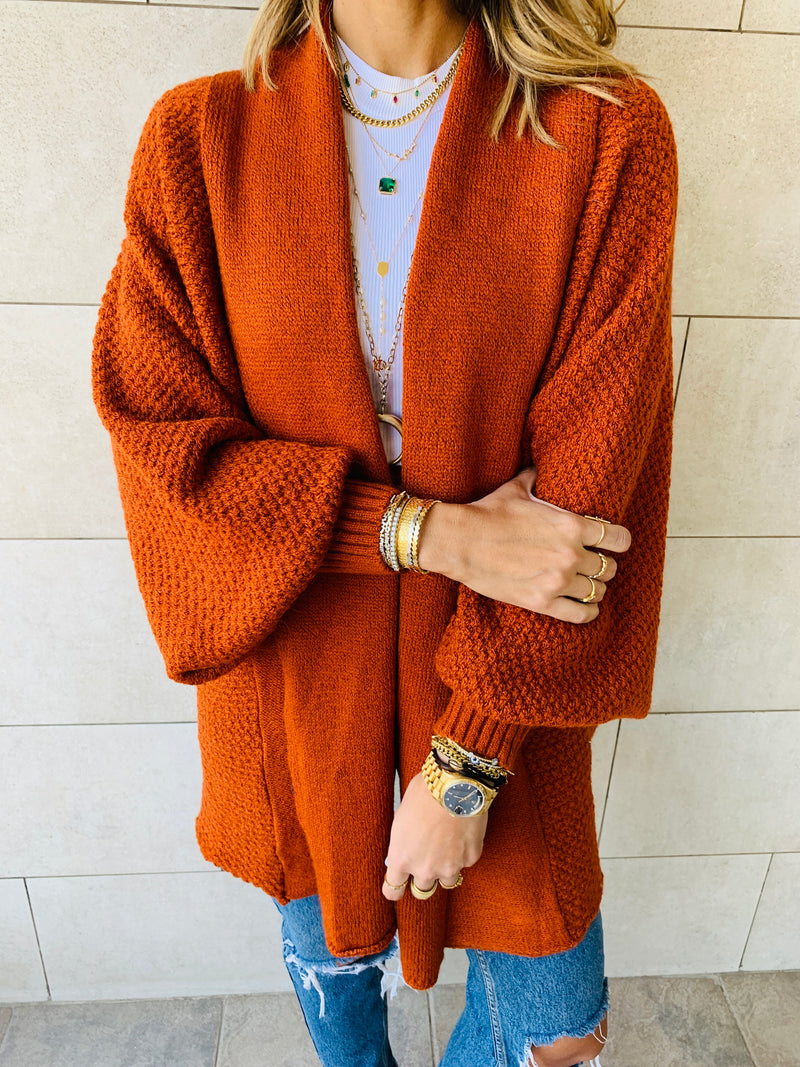 Rust Shawl Shrug Cardi