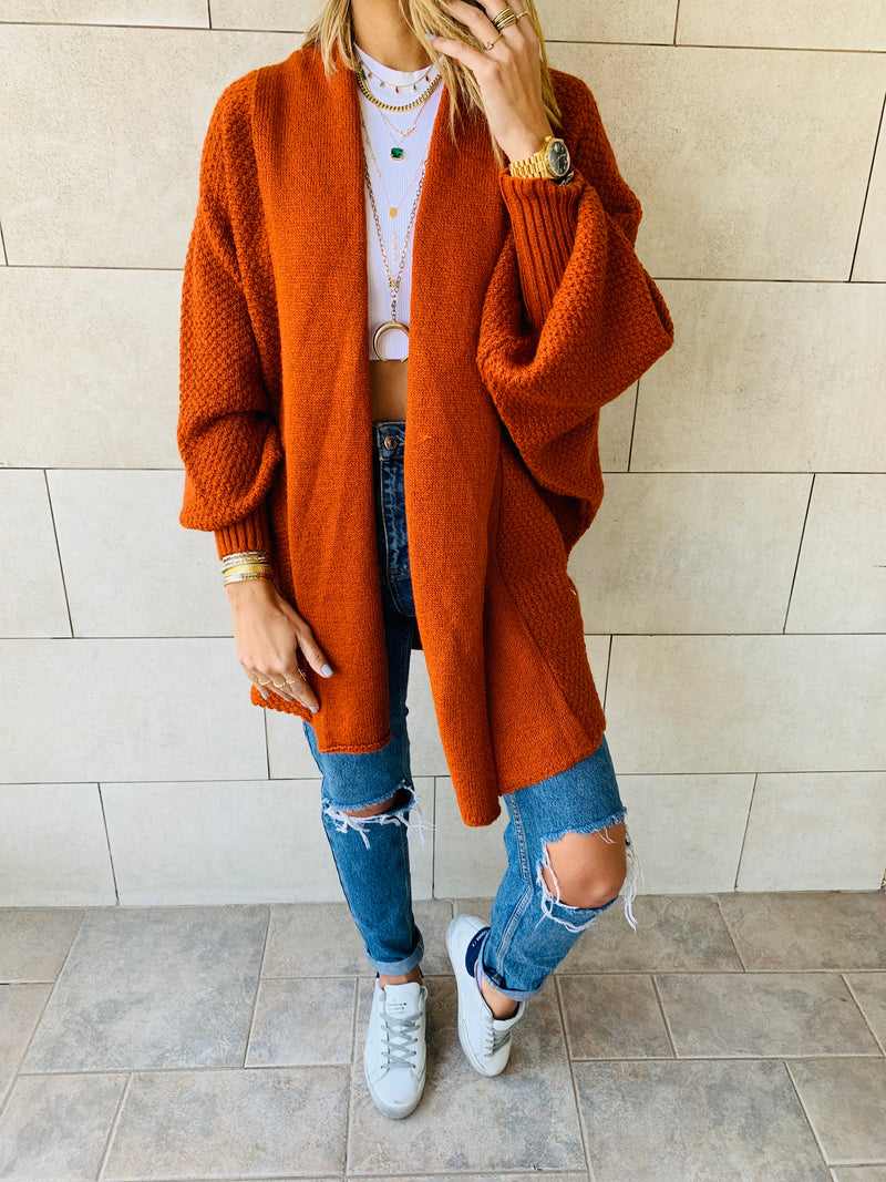 Rust Shawl Shrug Cardi
