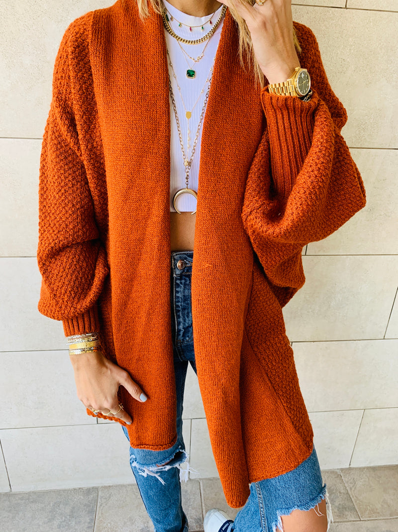 Rust Shawl Shrug Cardi