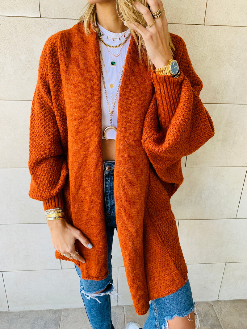 Rust Shawl Shrug Cardi