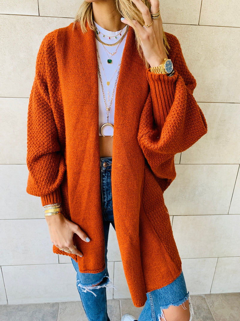 Rust Shawl Shrug Cardi
