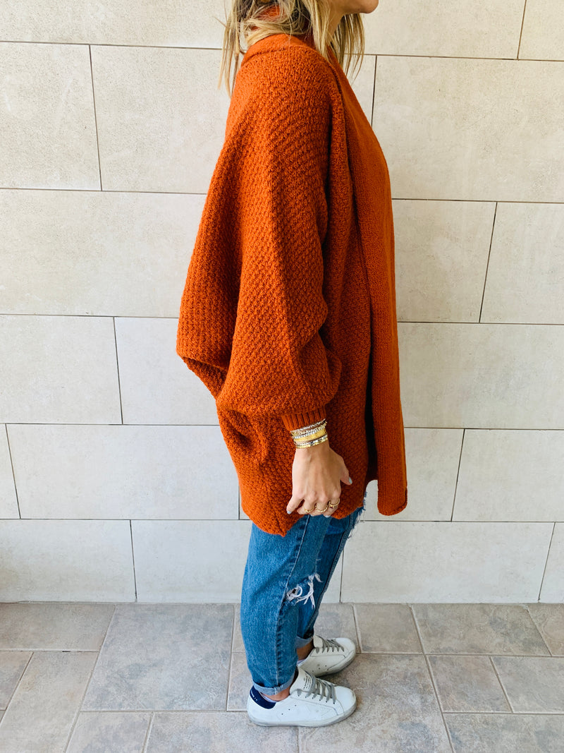 Rust Shawl Shrug Cardi