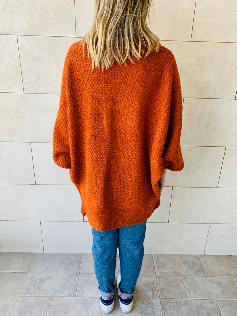 Rust Shawl Shrug Cardi